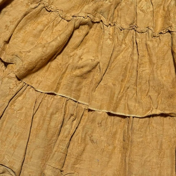 Universal Thread mustard-gold tiered ruffle skirt Boho Floral Cottagecore 1X - Picture 2 of 4